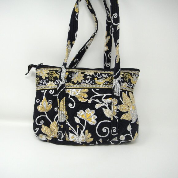 Vera Bradley Shoulder Bag Tote  YELLOW BIRD Quilted Cotton Purse - Picture 2 of 10